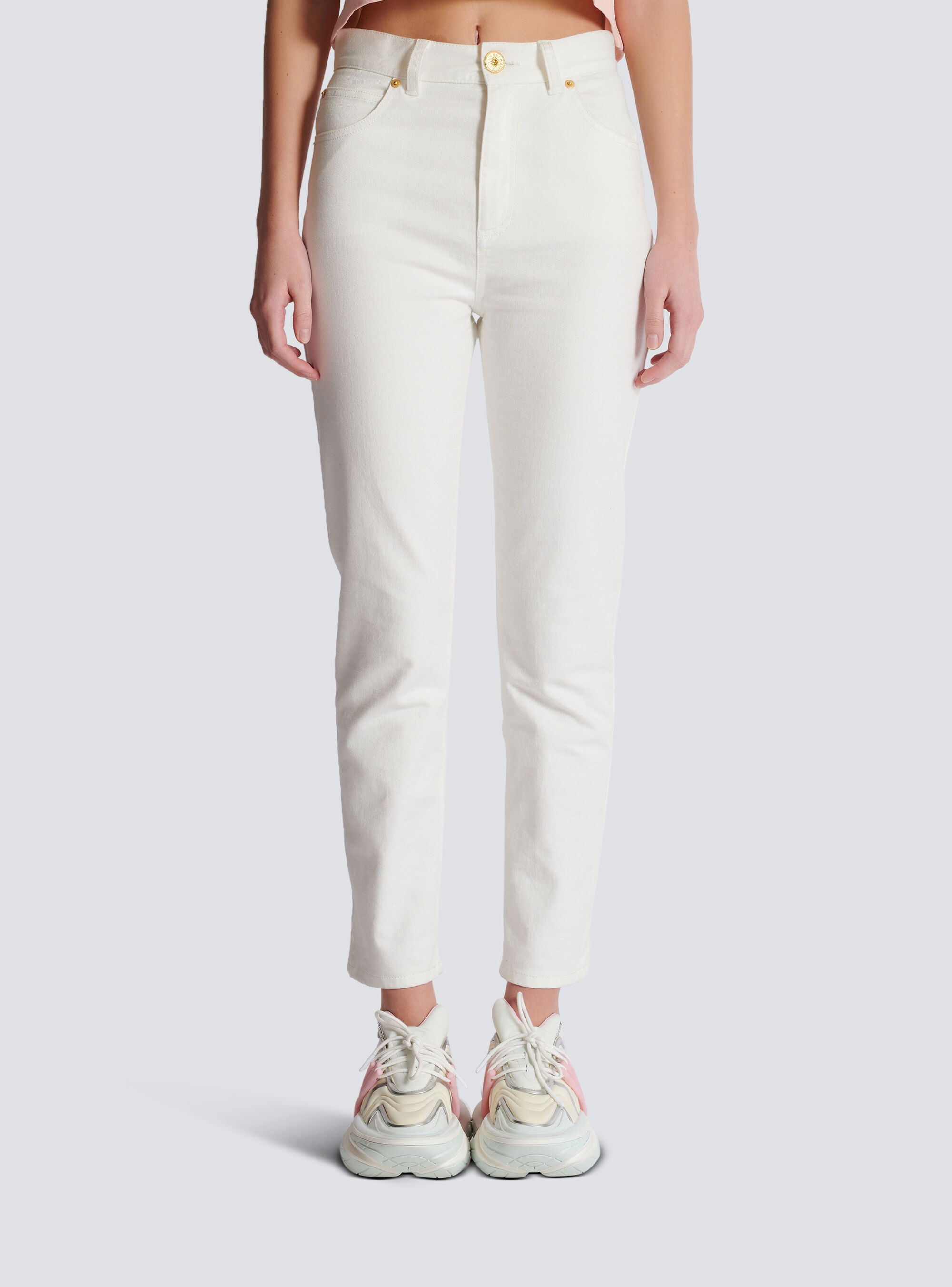 Balmain High-waist Jeans In White