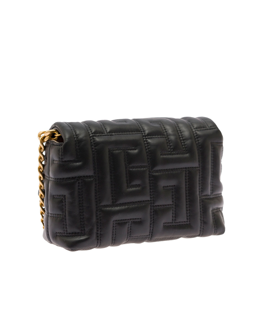 Balmain Mini 1945 Soft Bag In Quilted Leather In Black