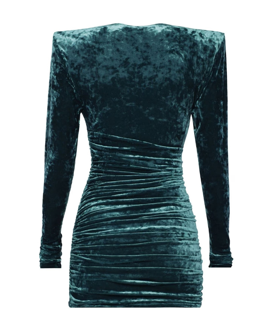 Alexandre Vauthier Velvet Dress In Black