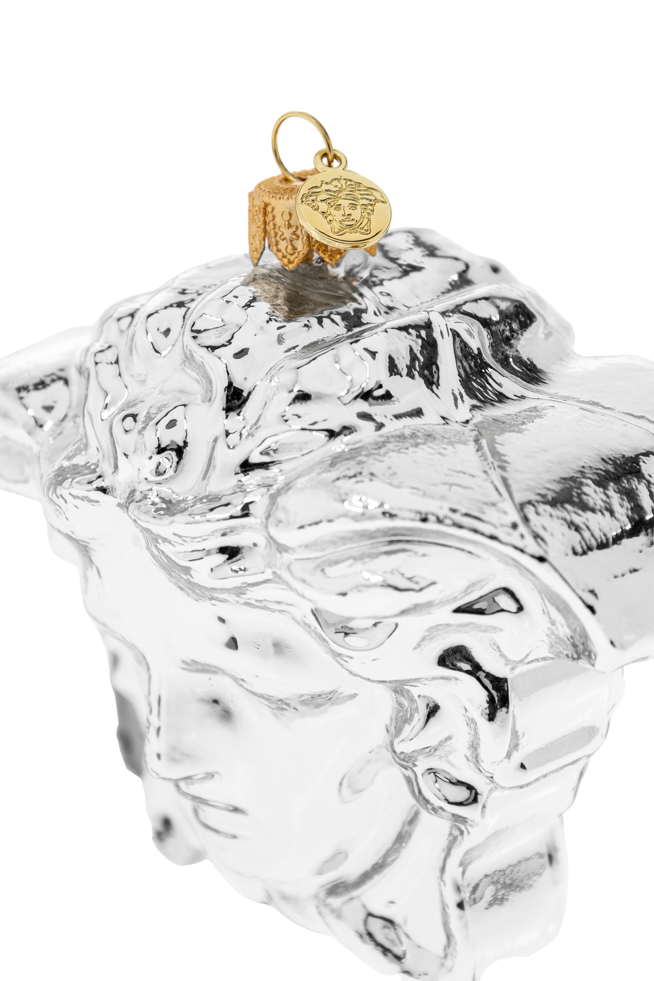 Versace Home Silver Christmas Tree Ball In White