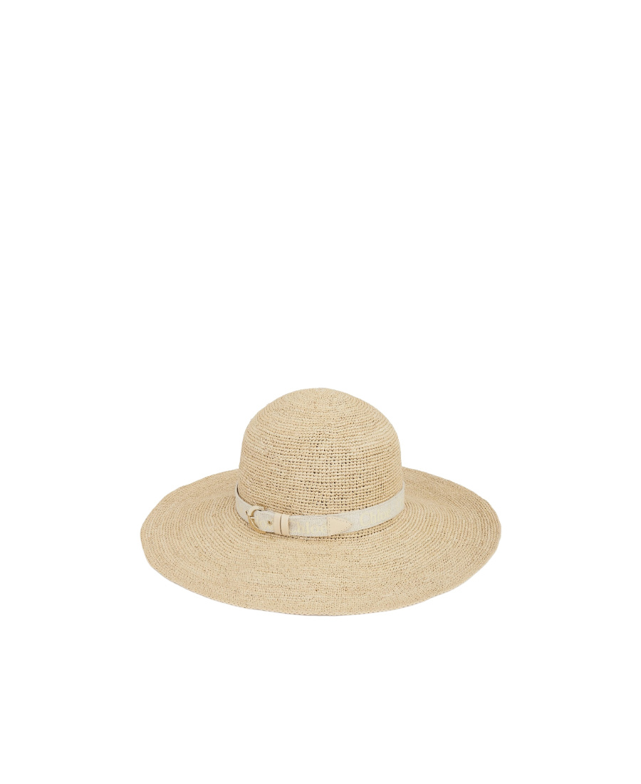 Chloé Interwoven Straw Hat In Nude