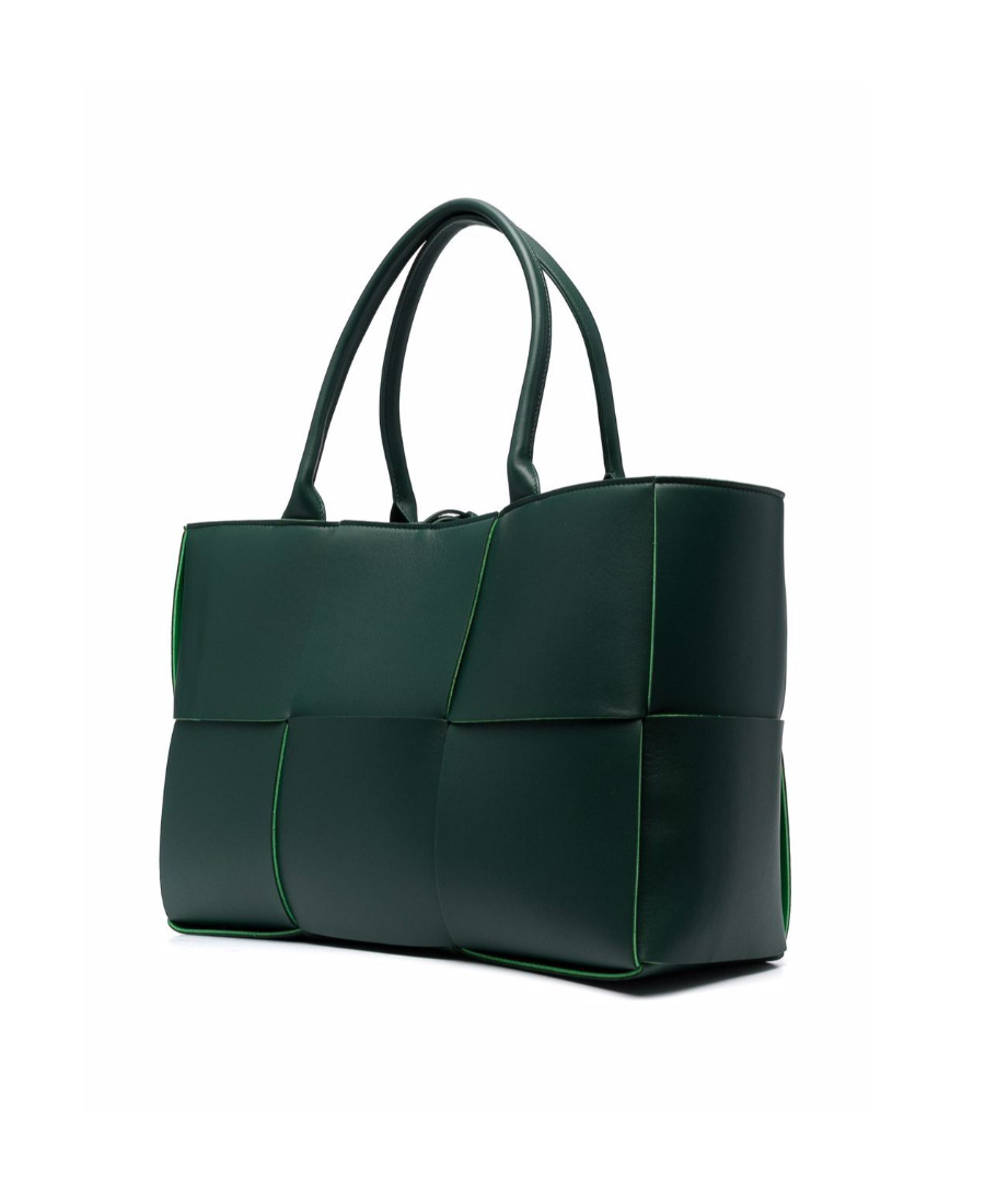 Bottega Veneta Intrecciato Leather Tote In Green