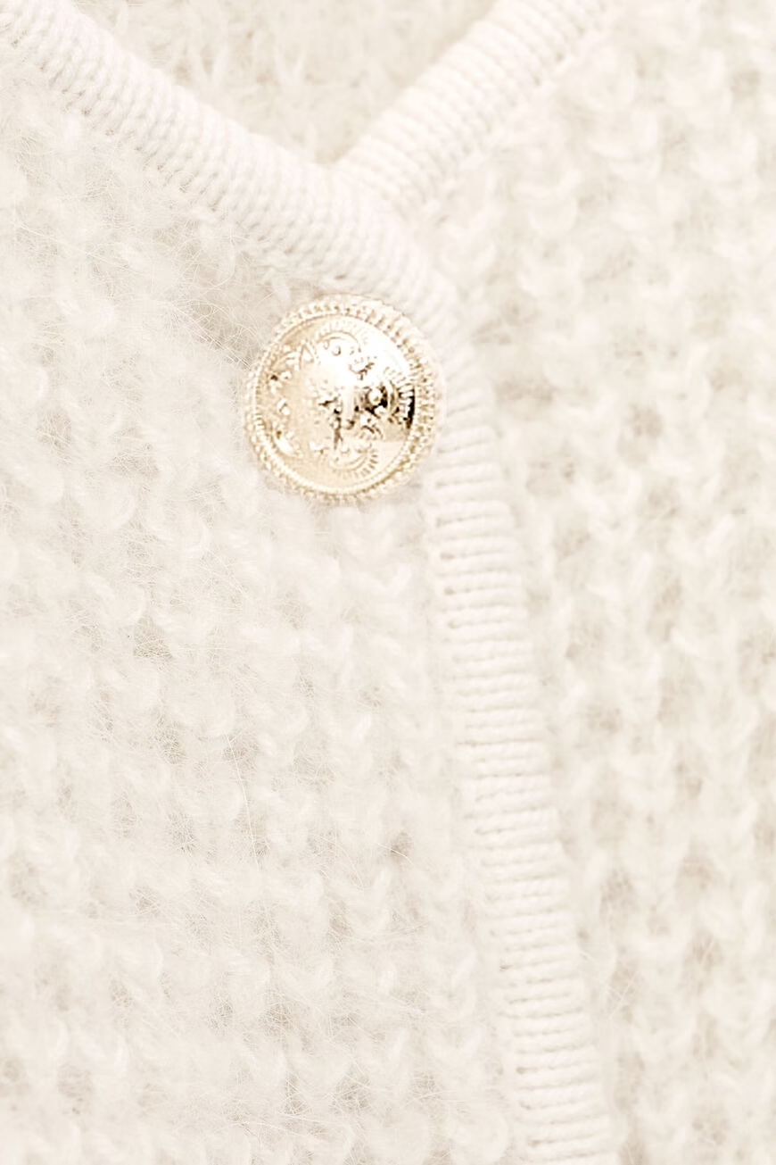 Bash Button-front Cardigan In White