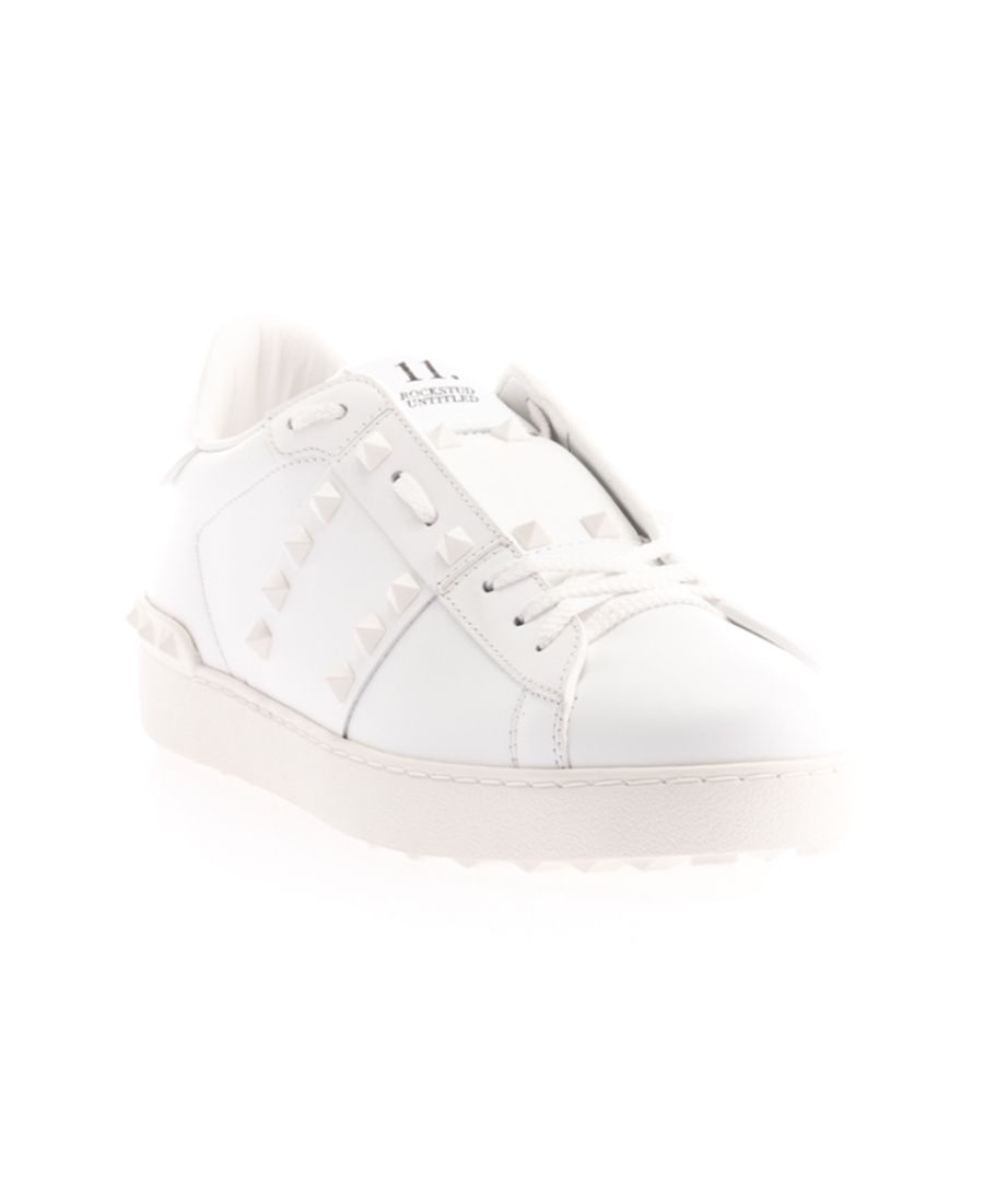 Valentino Garavani Valentino Rockstud Untitled Leather Sneaker In White