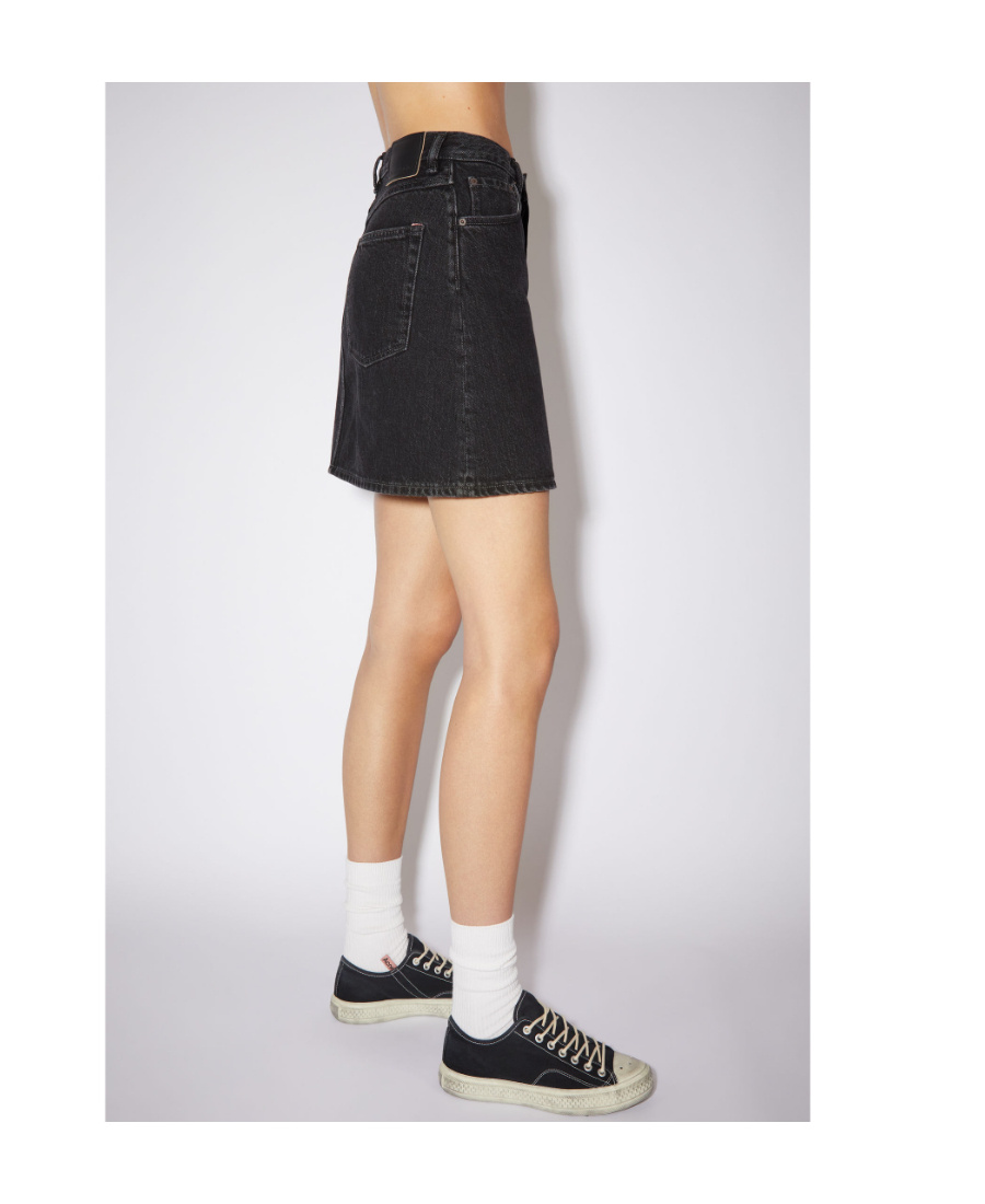Acne Studios A-line Mini Denim Skirt In Black