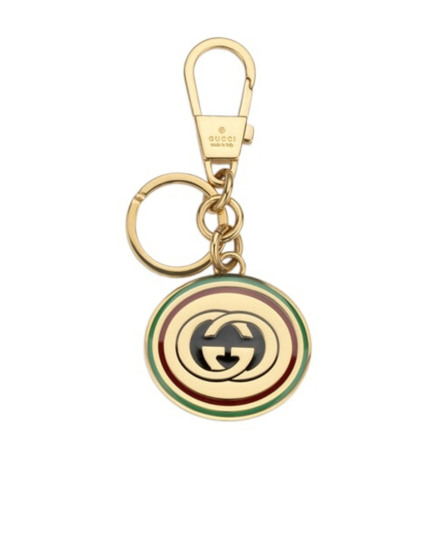 Gucci Interlocking G Logo Keyring In Nude