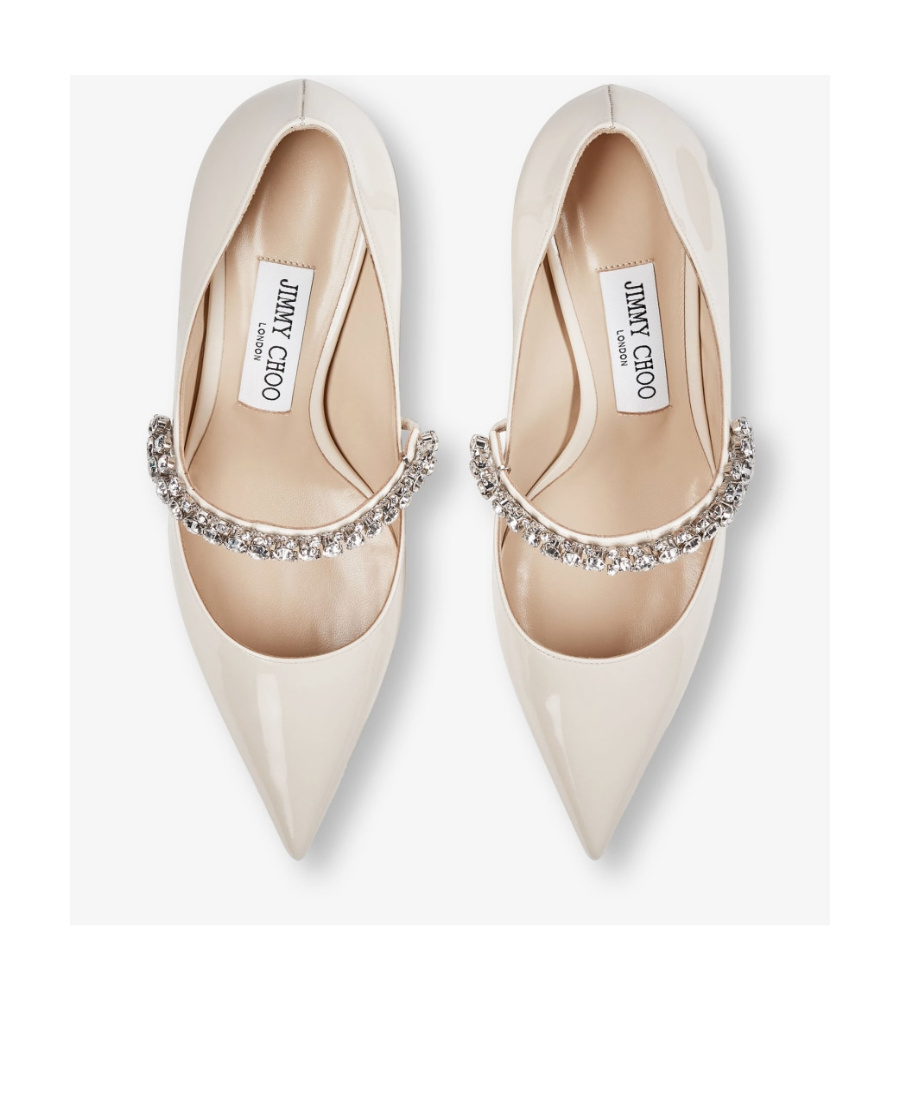Jimmy Choo Bing 65 Pointed-toe Embellished Pumps In Nude
