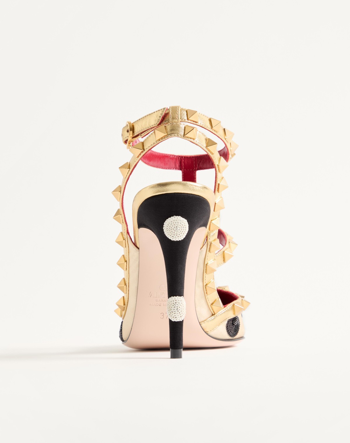 Valentino Studded High Heels In Gold