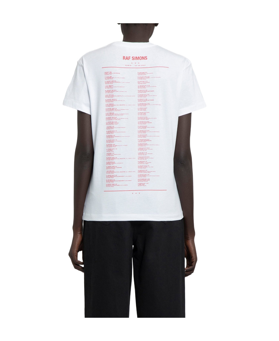 Shop Raf Simons Tour-print Short-sleeve T-shirt In White