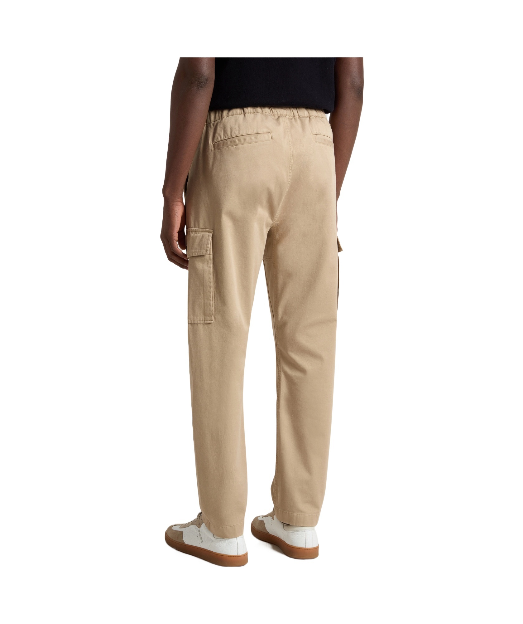 Woolrich Garment-dyed Cargo Pants With Belt In White Pepper