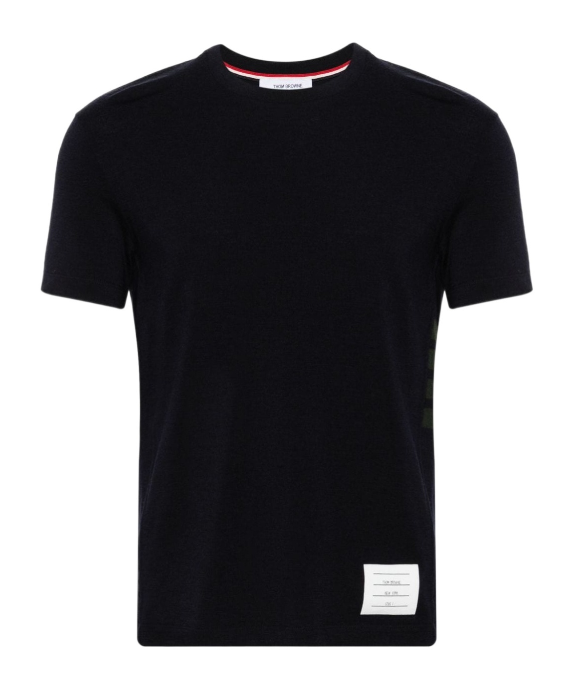 Thom Browne Stripe-detailing Wool T-shirt In Black