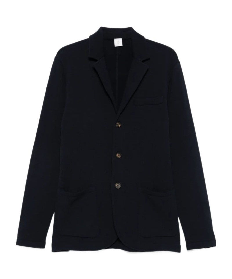 Eleventy Single-breasted Knitted Blazer In Black