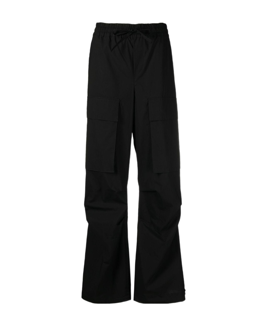 P.a.r.o.s.h Cargo Trousers Dart Detailing Drawstring Hem In Black