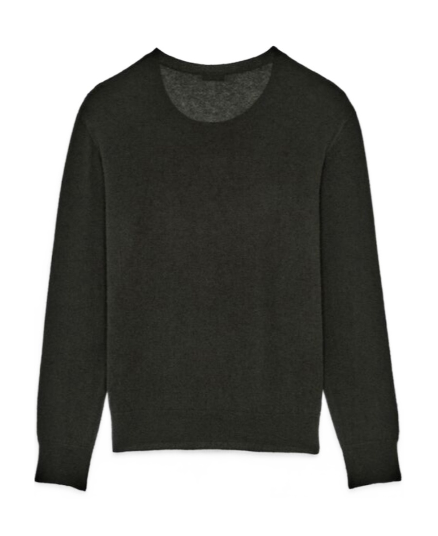 Saint Laurent Mélange-effect Knitted Jumper In Gray