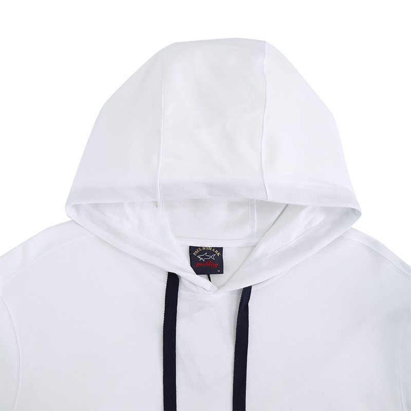 Paul & Shark Hooded Printed Sweater In White