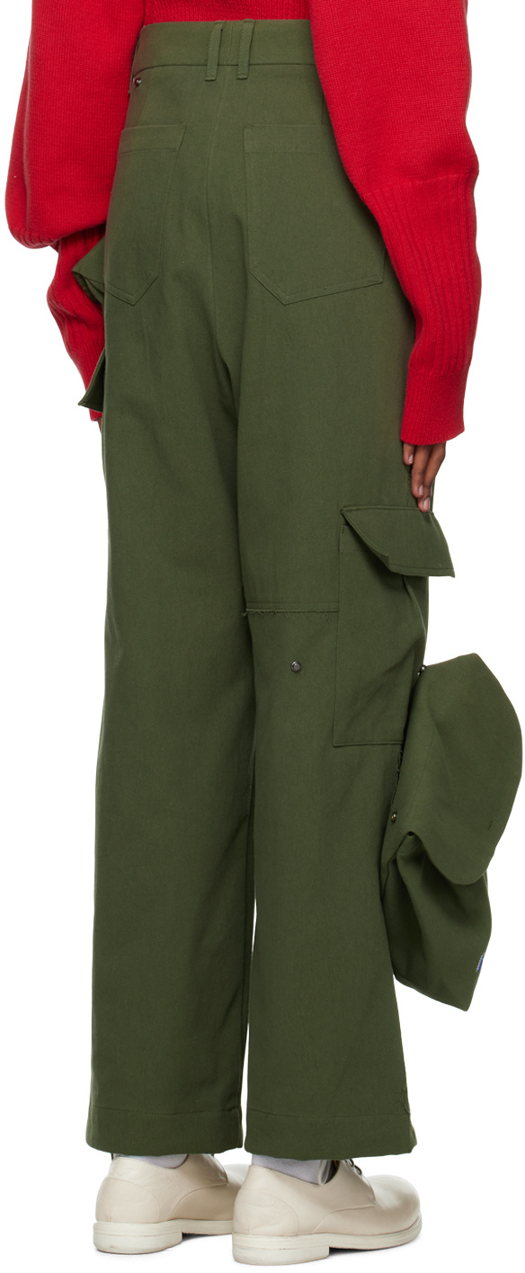 Ader Error Tard Logo Casual Pants In Green