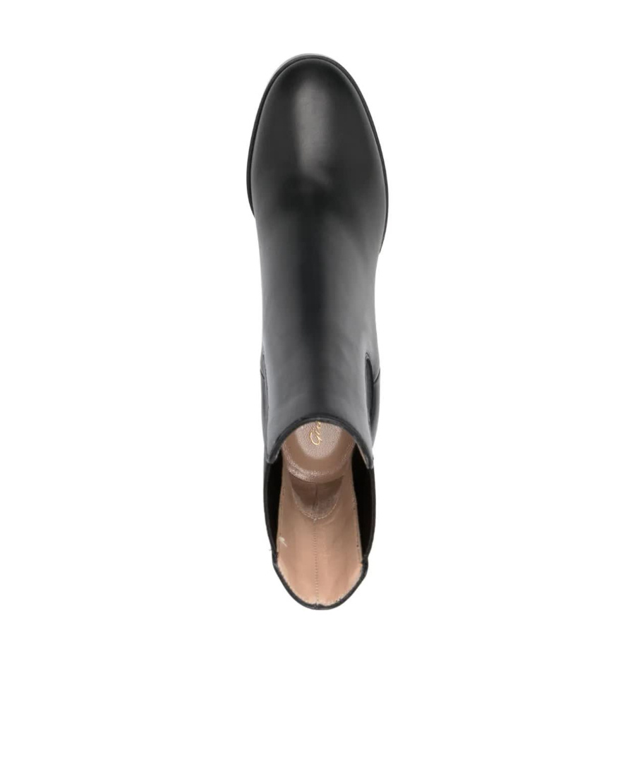 GIANVITO ROSSI LEATHER HIGH-HEELED SHORT BOOTS