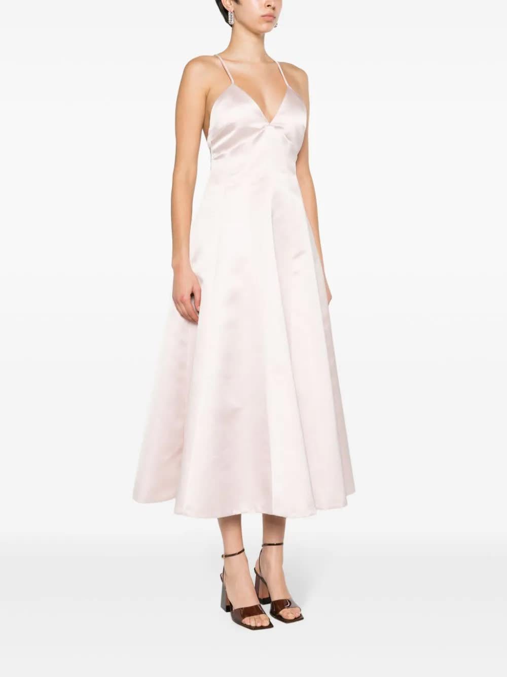 Shop Philosophy Di Lorenzo Serafini V-neck Suspender Dress In Pink