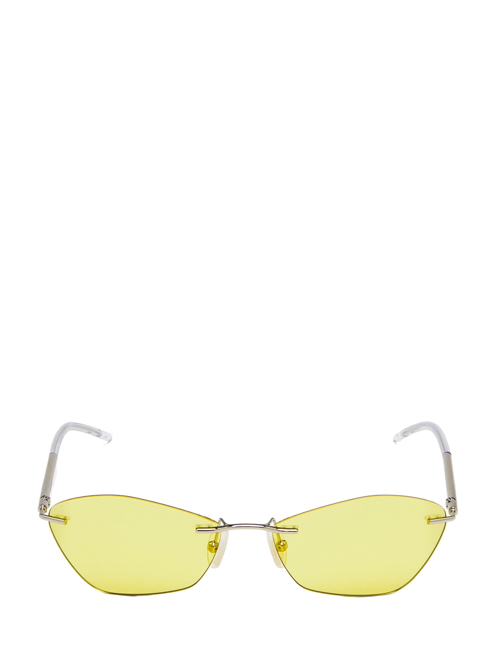 Alexander Mcqueen T-bar Slim Sunglasses In Yellow In Yellow
