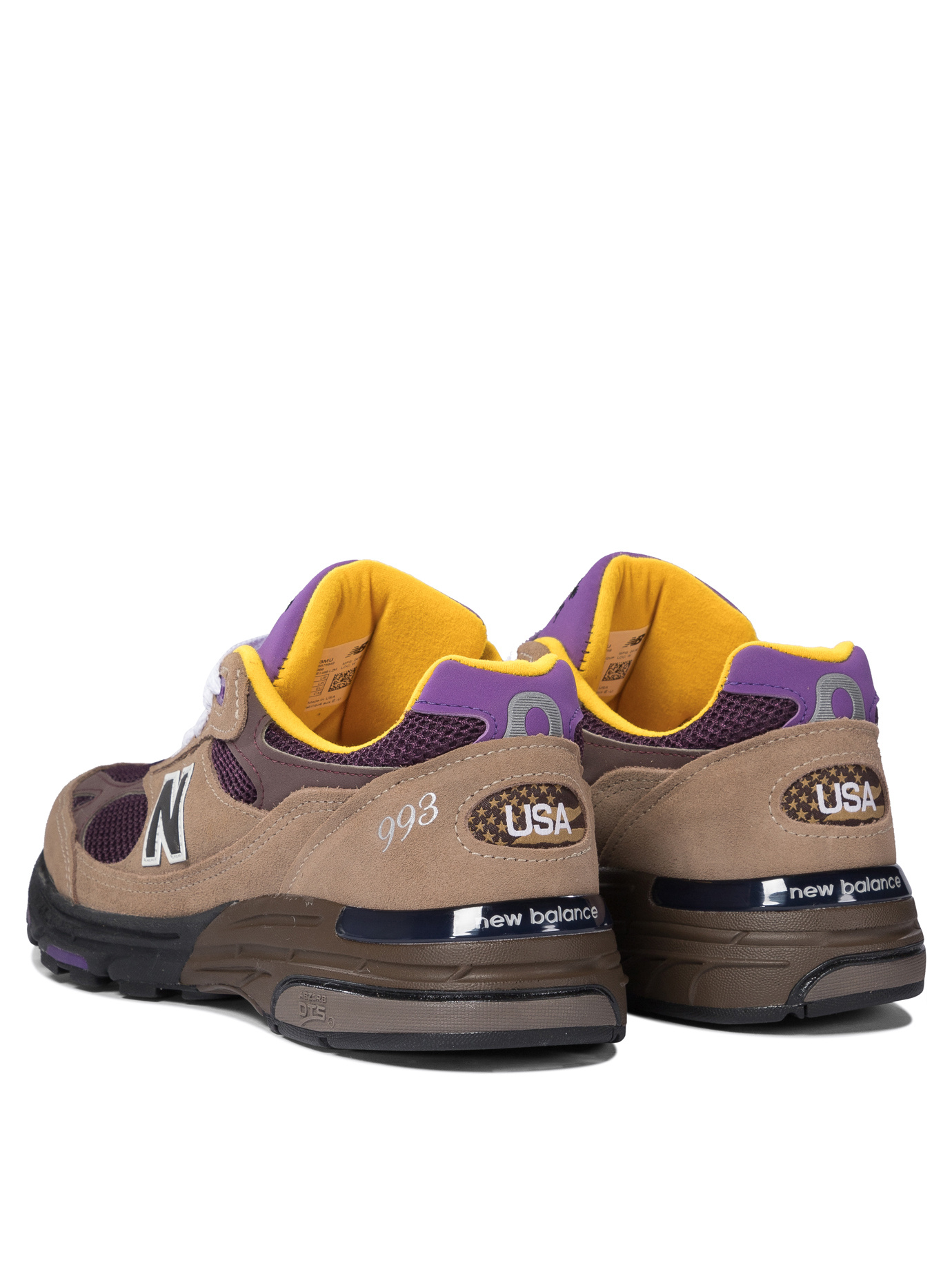 New Balance 993 Sneakers In Brown Suede Round Toe In Multicolor