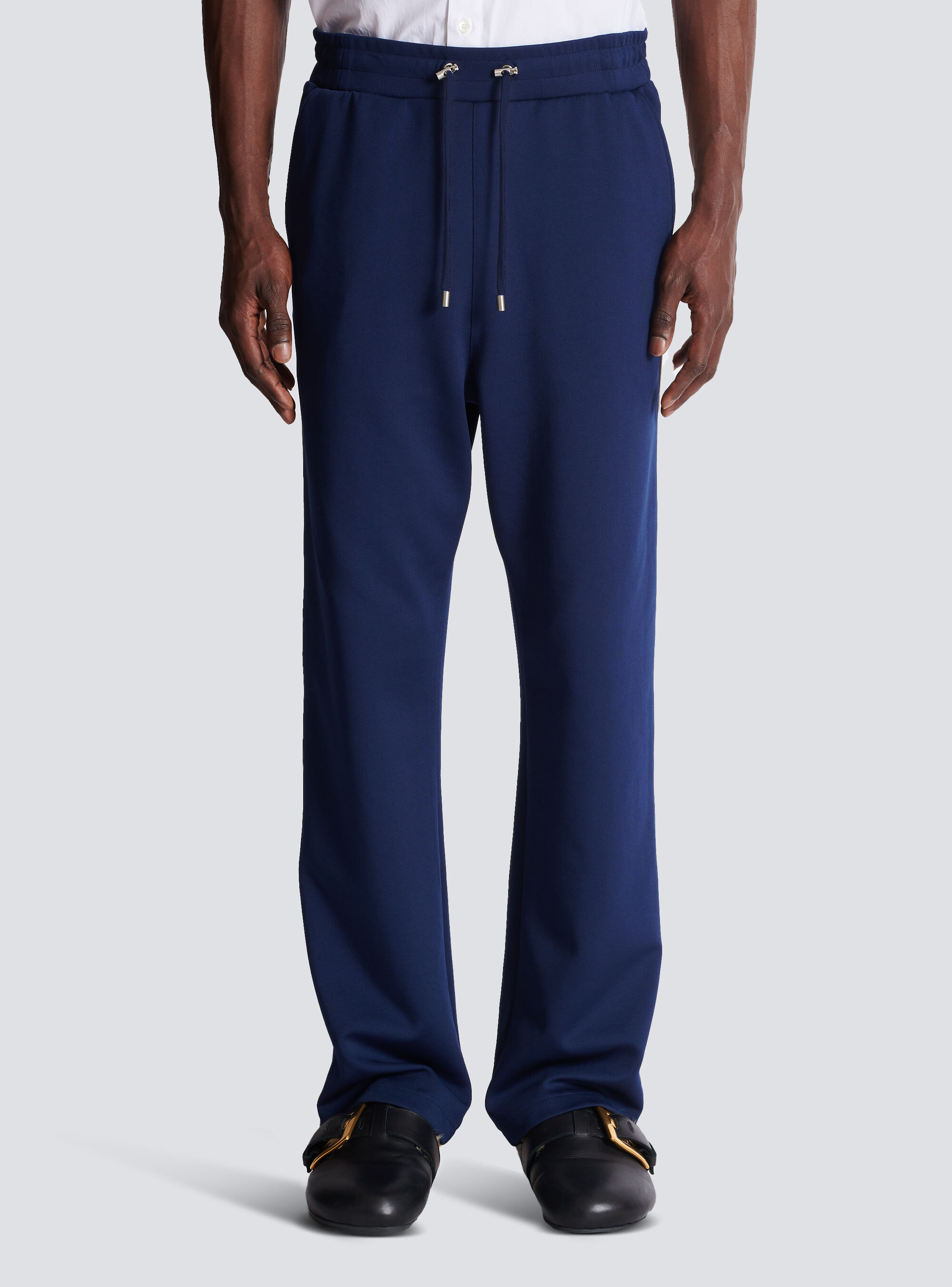 Balmain Side-stripe Track Pants In Blue