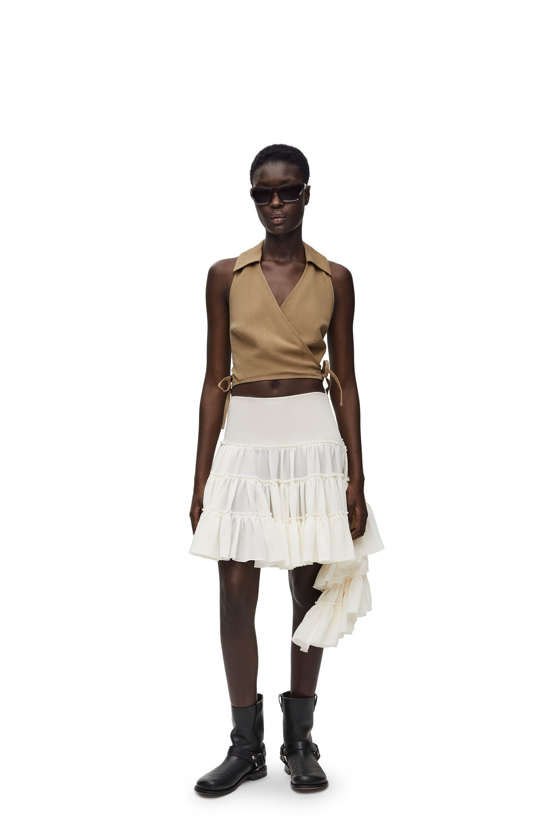 LOEWE WRAP TOP IN VISCOSE AND LINEN