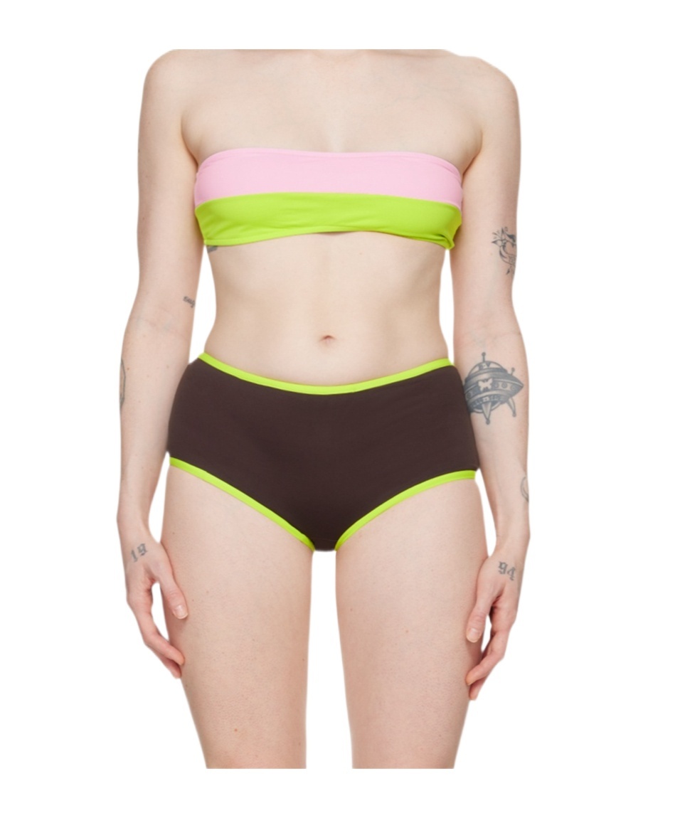 Gimaguas Pink & Green Lanai Bikini Top In Pink