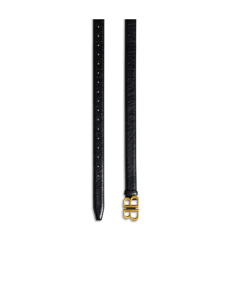 Balenciaga Logo-plaque Belt In Black