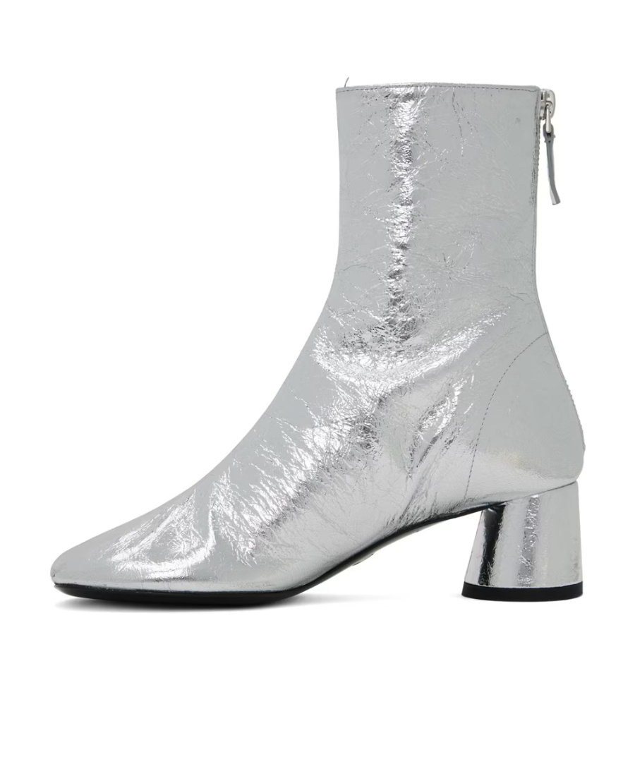 Shop Proenza Schouler Stitching Design High-heeled Short Boots In White