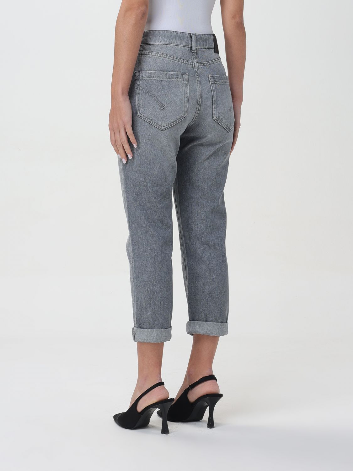 Dondup Koons Stud-embellished Jeans In Gray