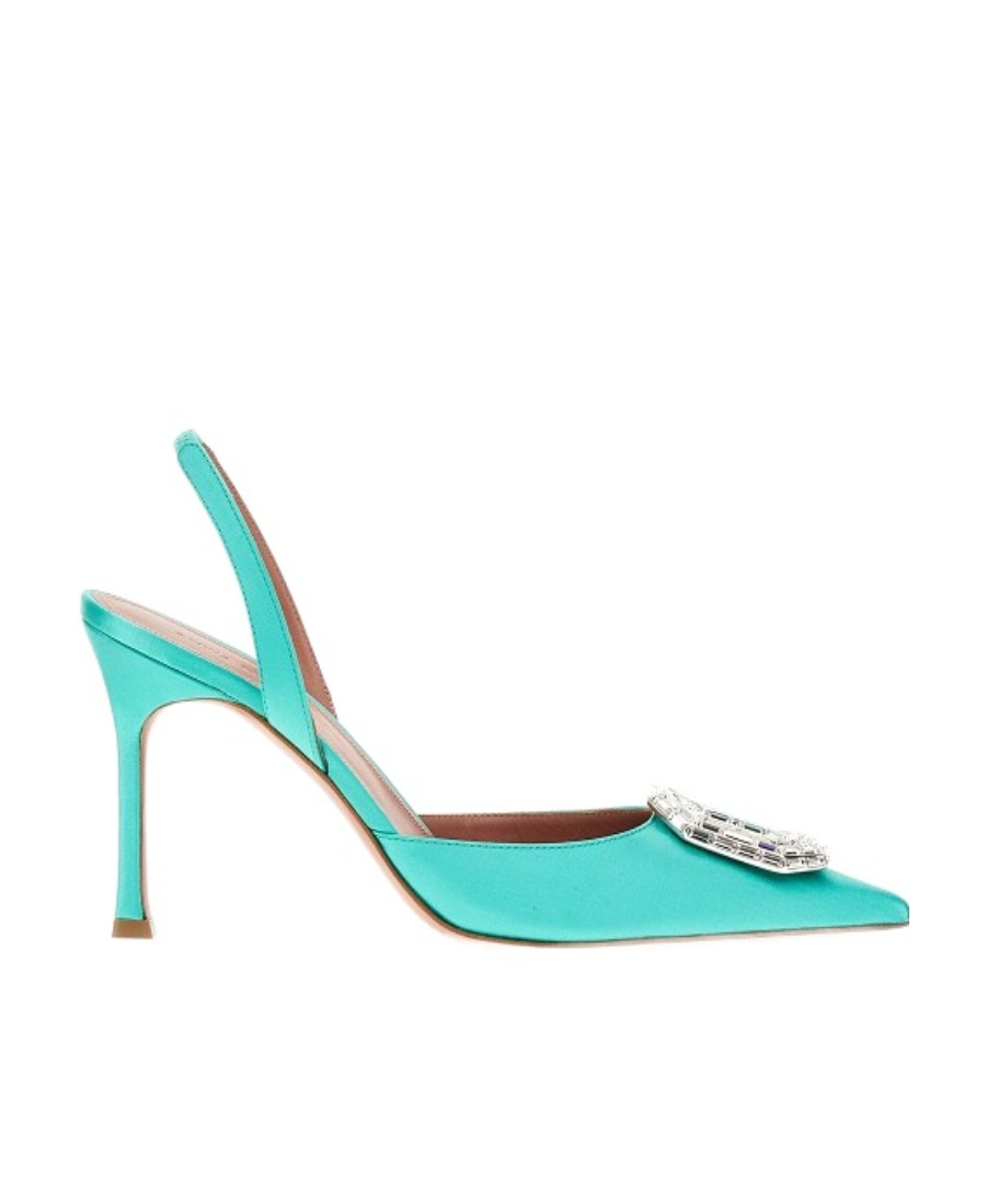Amina Muaddi Camelia Slingback Pumps In Green