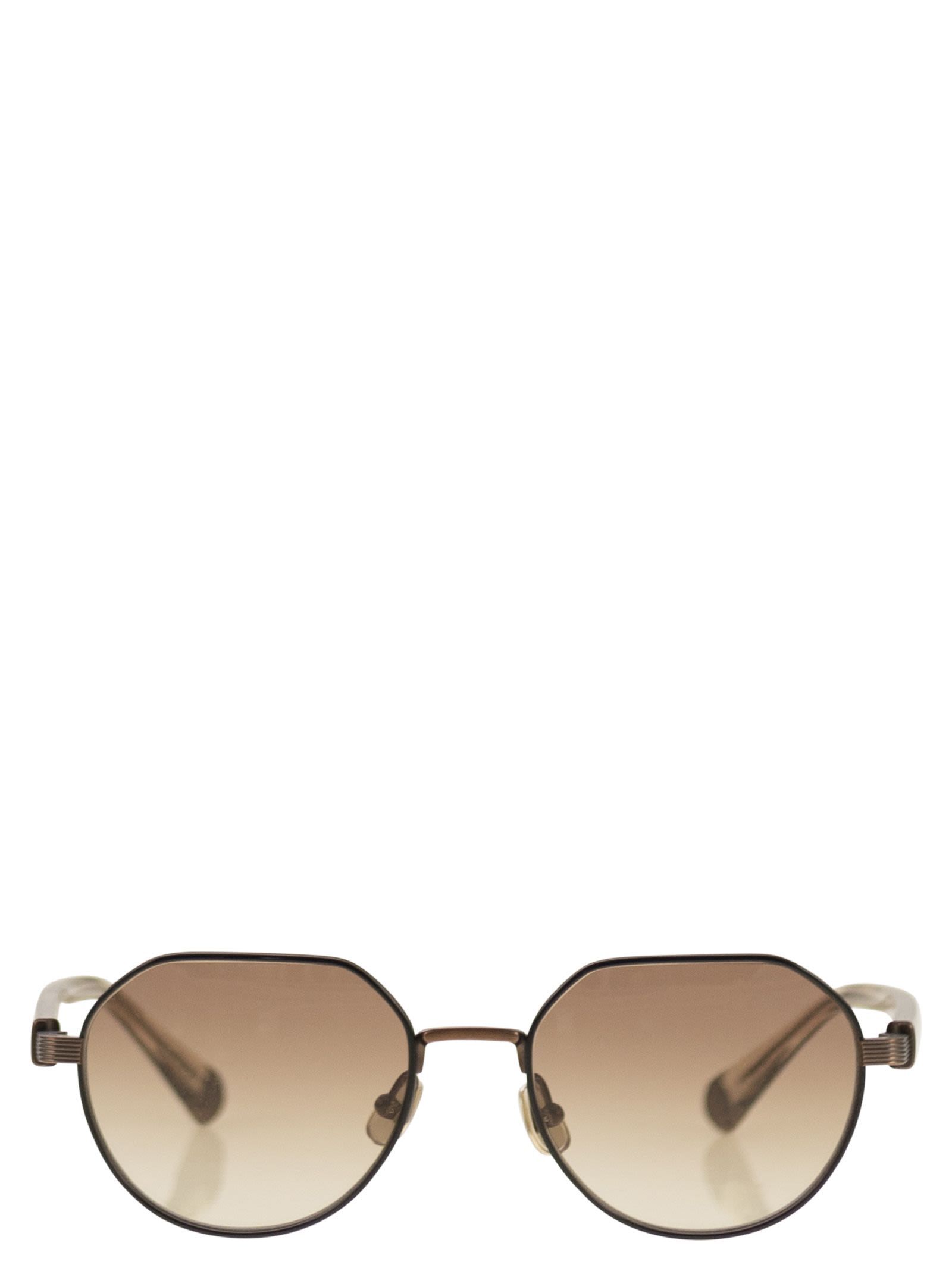 Brunello Cucinelli Full Frame Sunglasses In Brown
