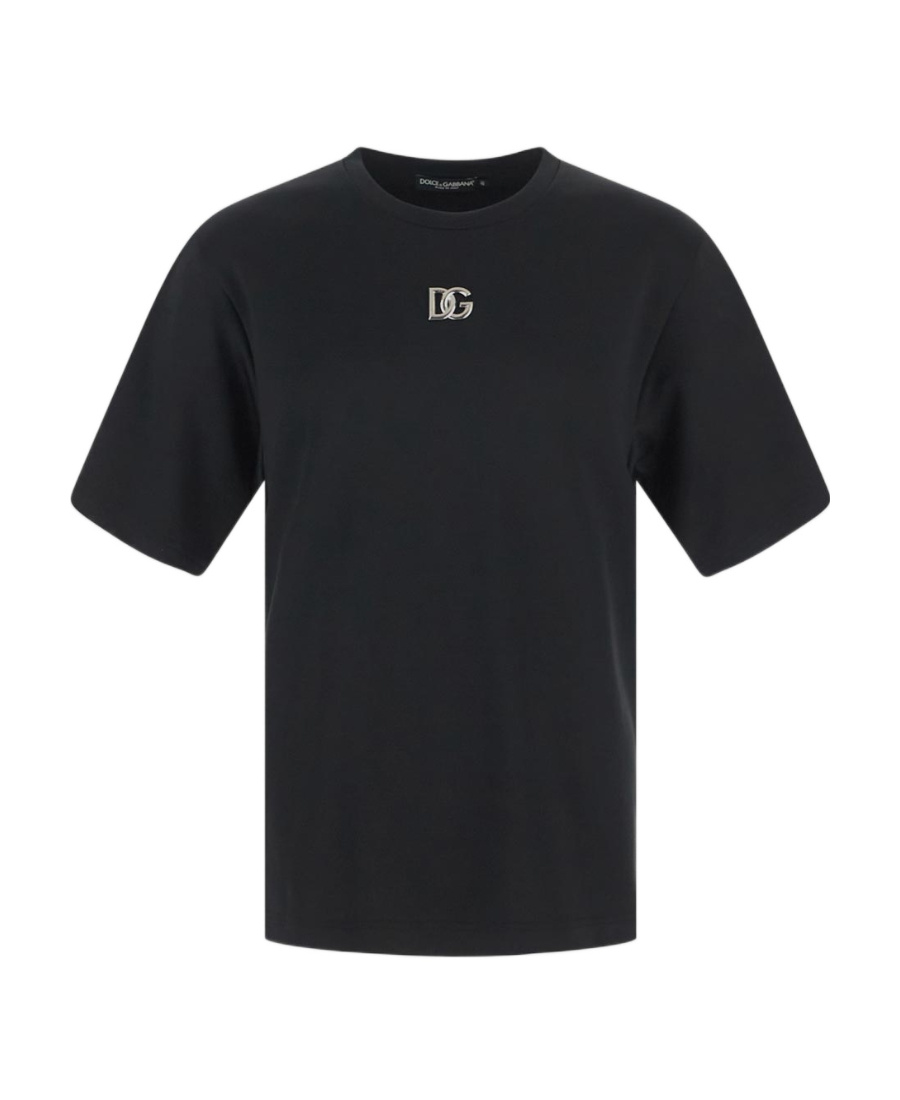 Dolce & Gabbana Dg Logo Crewneck T-shirt In Black