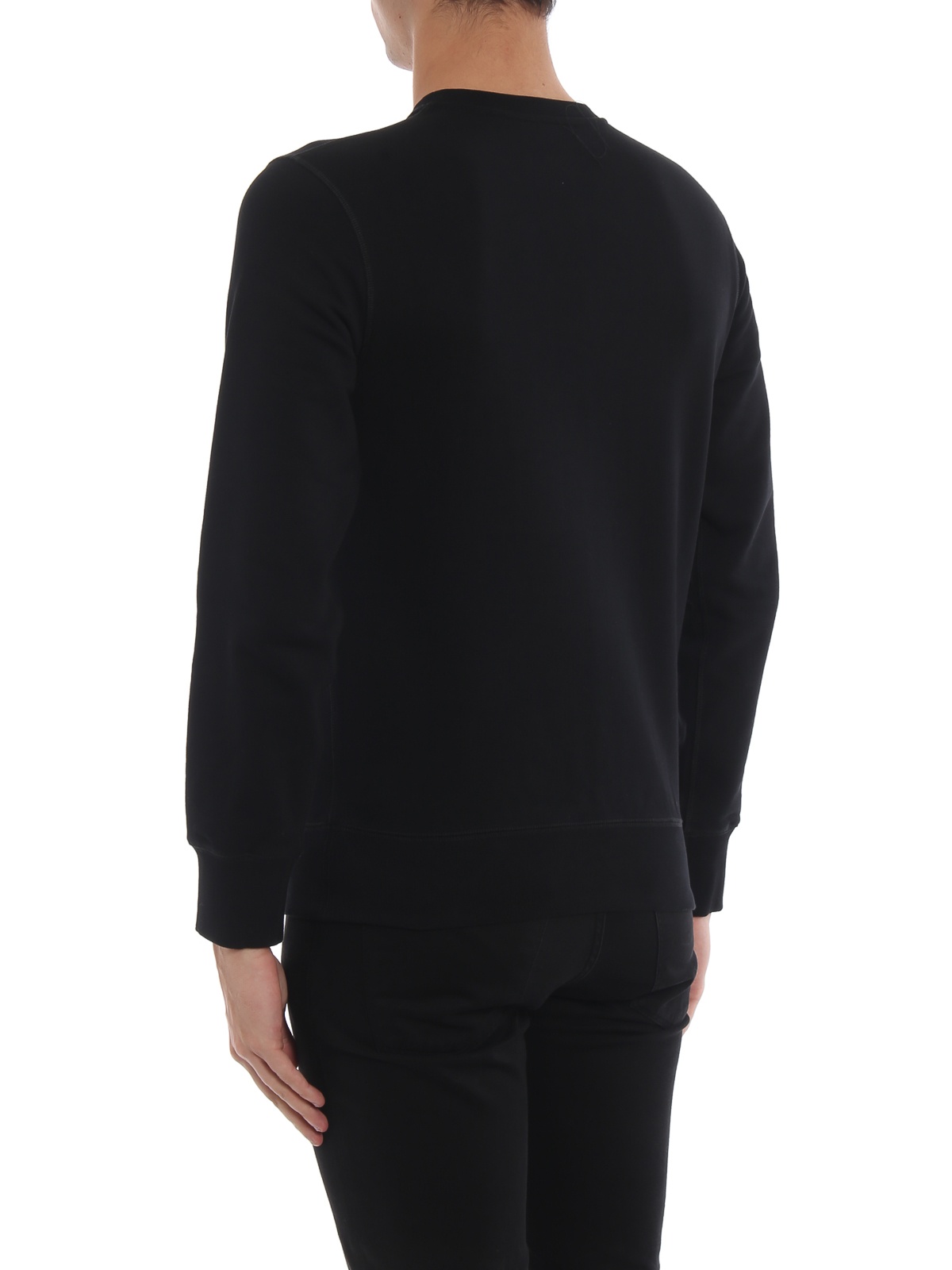 Alexander Mcqueen Round-necked Logo Sweater In Black