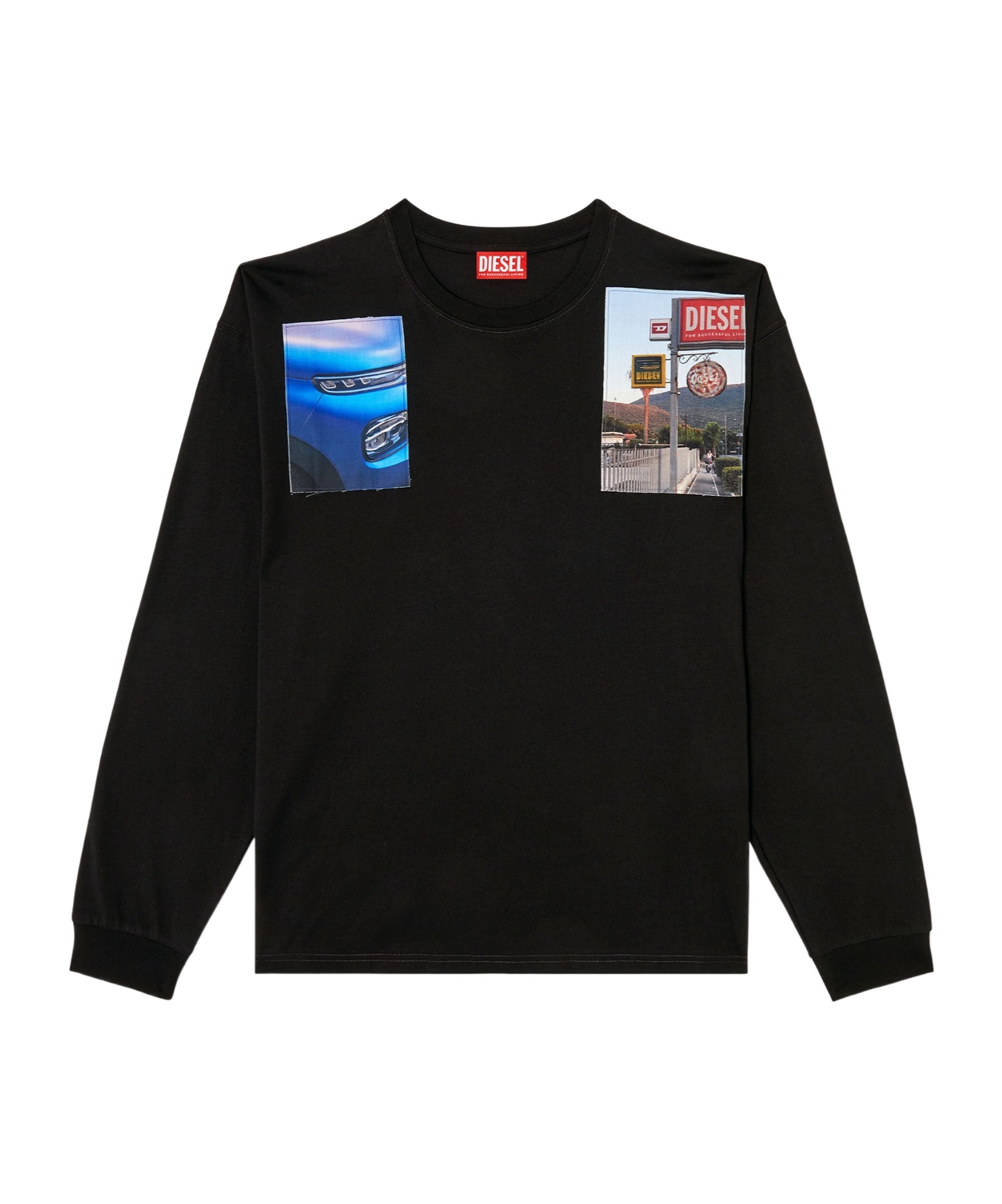 Diesel T-boxt-ls-t5 Graphic-print Long-sleeve T-shirt In Black