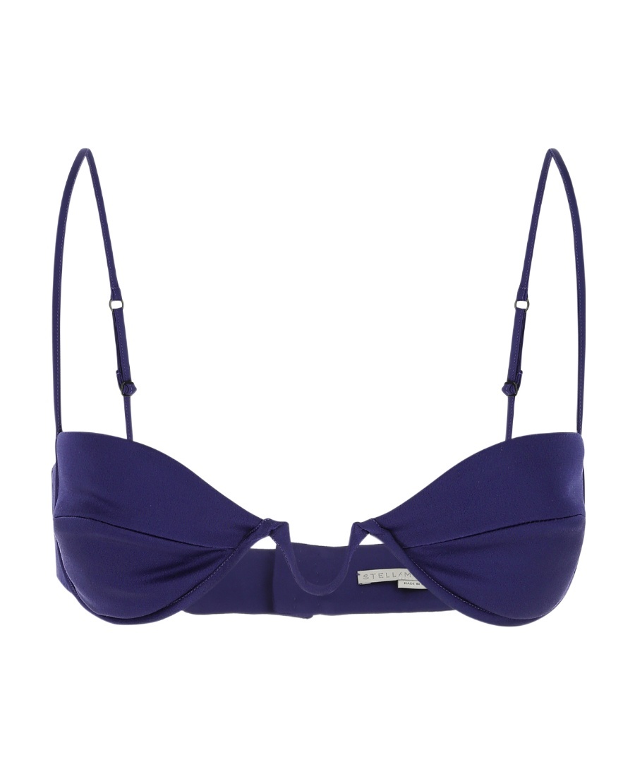 Shop Stella Mccartney Spaghetti Strapped Satin Bra Top In Blue
