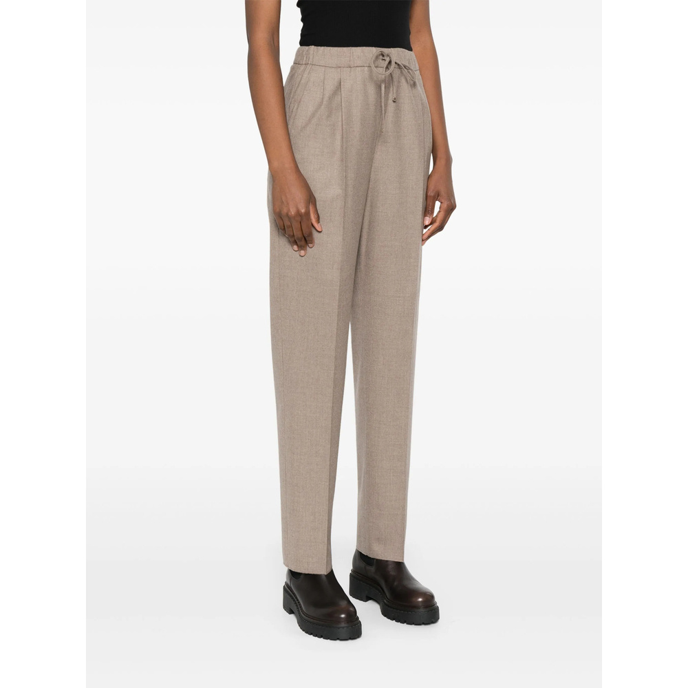 Max Mara Drawstring Waist Casual Pants In Brown