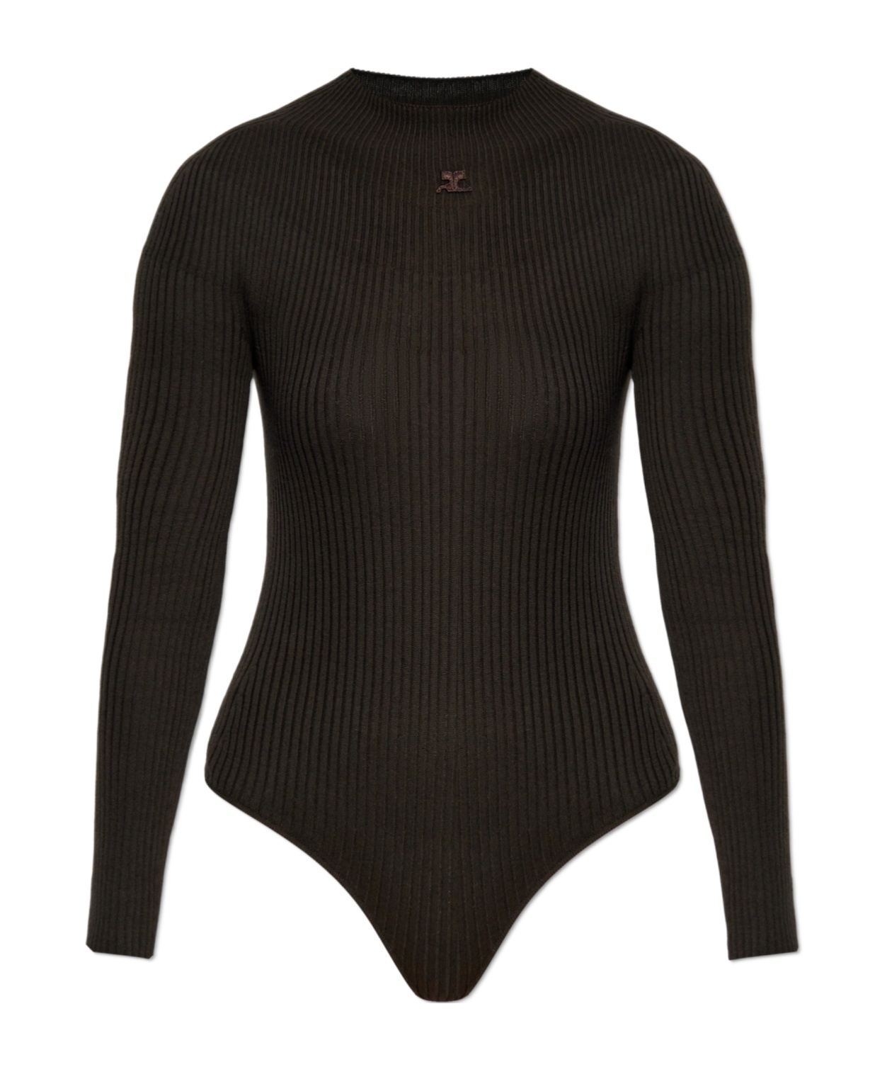 Courrèges Long-sleeved Jumpsuit In Black