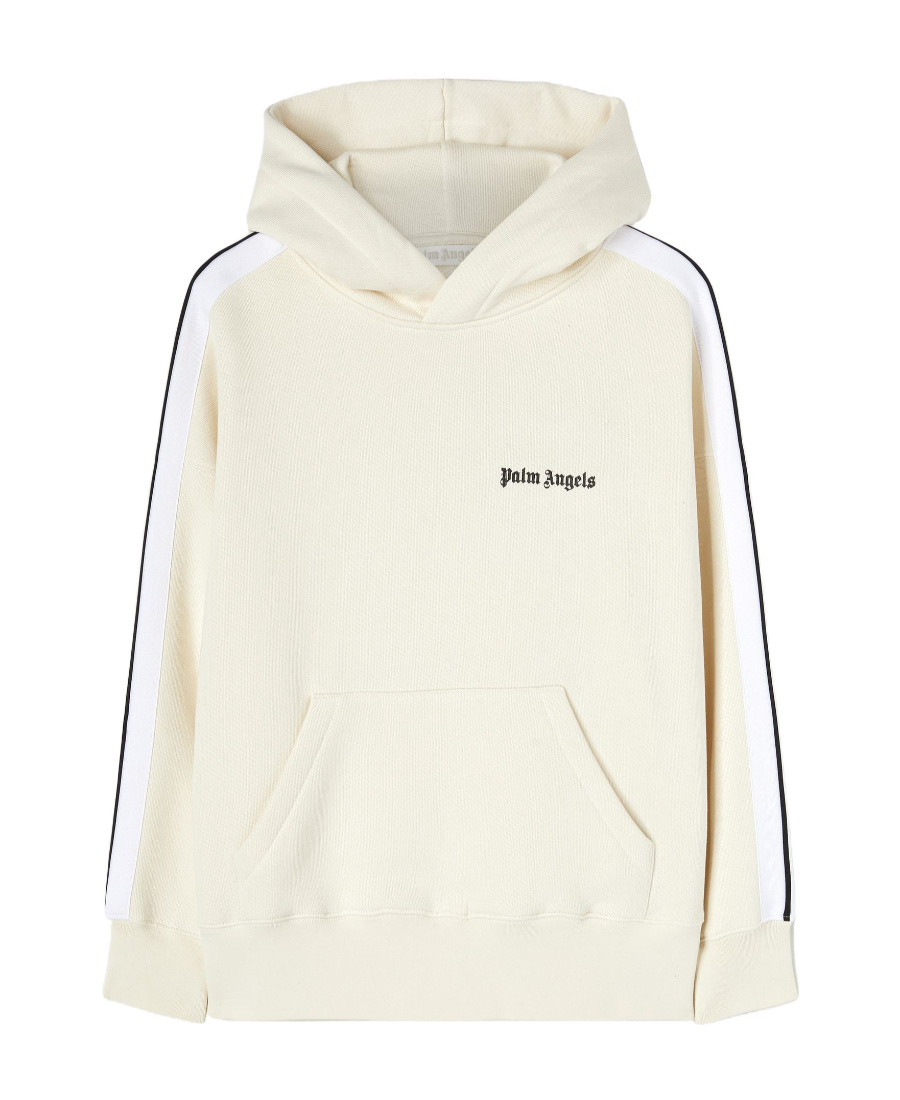 Palm Angels Side-stripe Hoodie In White