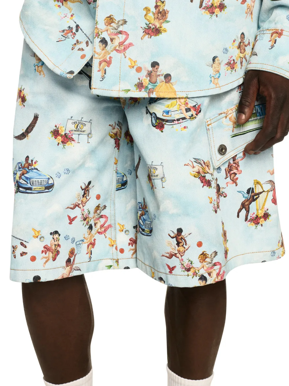 Off-white Fresco-print Shorts In Blue