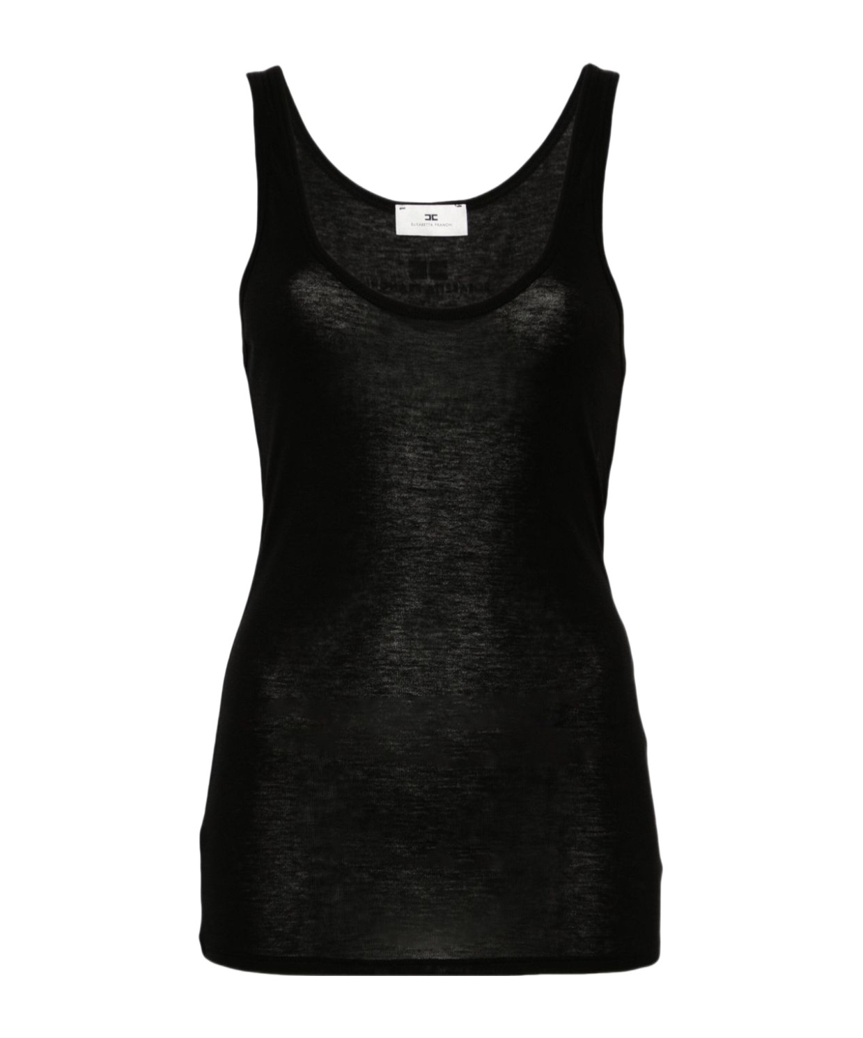 Elisabetta Franchi Logo-print Top In Black