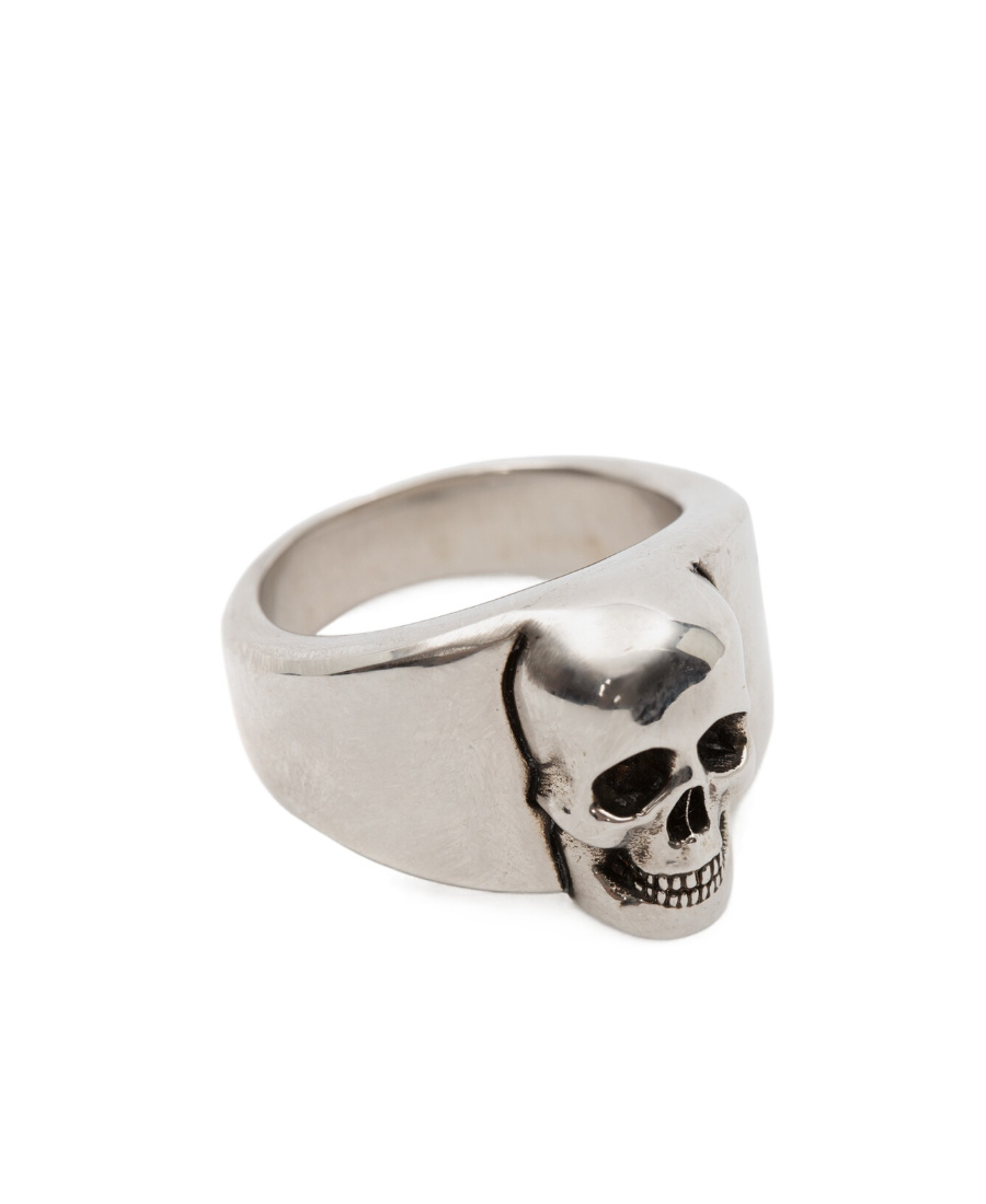 Alexander Mcqueen Skull-detail Silver-tone Ring In White
