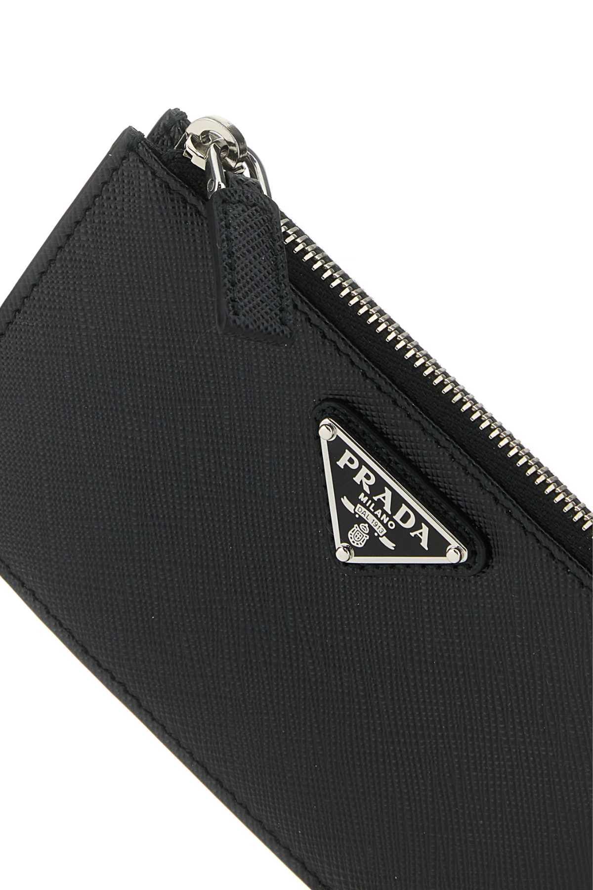 Prada Mens Black Re-nylon Small Recycled-nylon And Leather Wallet In Black
