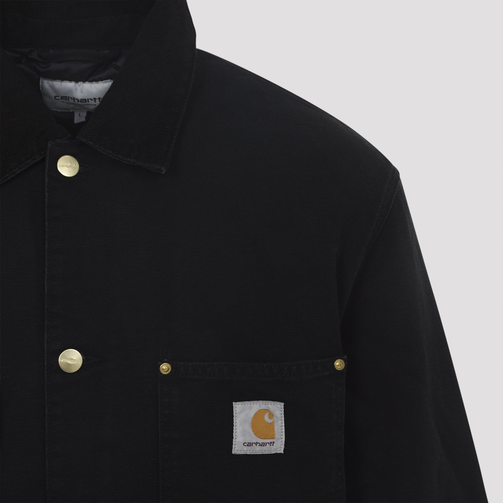 Carhartt Wip Structured Organic Cotton Casual Jacket In Black