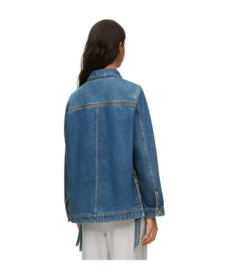 Loewe Womens Jeans Blue Workwear Cotton And Linen-blend Jacket In Blue