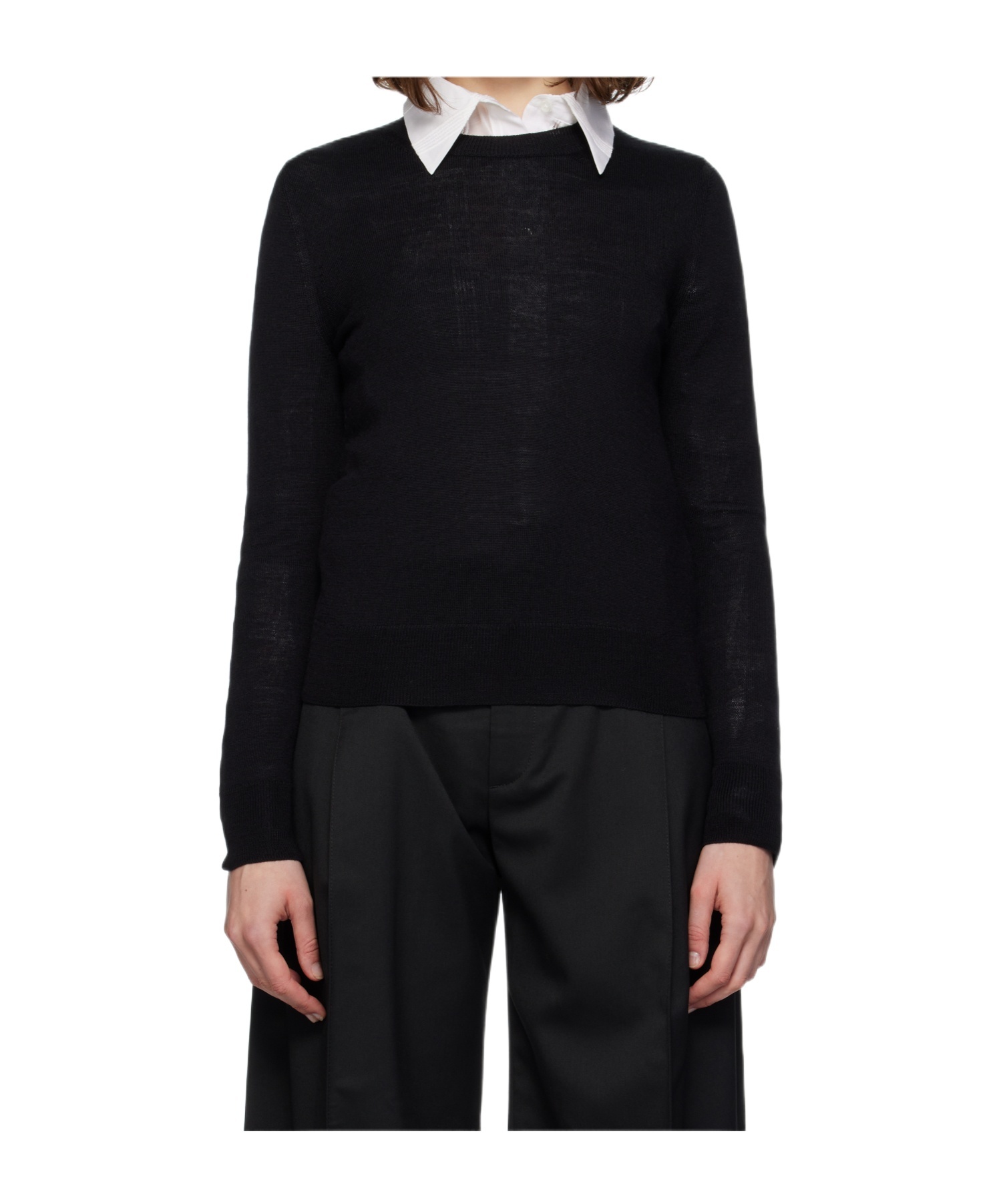 Mm6 Maison Margiela Elbow Patch Sweater In Black