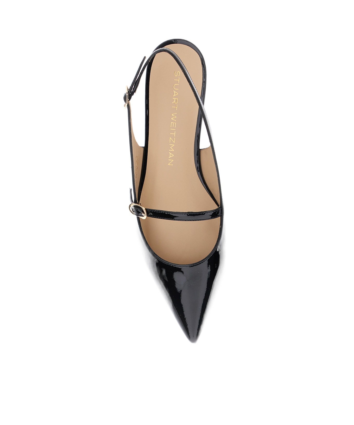 Stuart Weitzman 'emilia' Black Slingback Sandals With Adjustable Strap Closure
