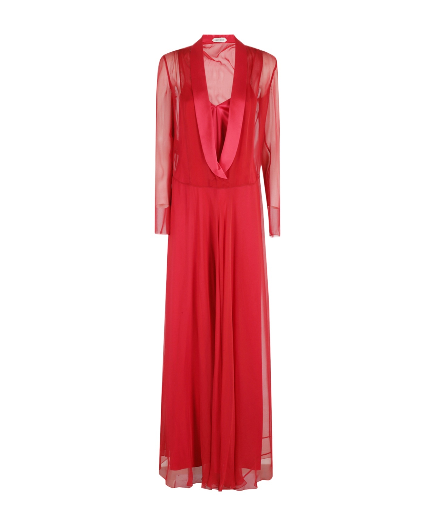 Alberta Ferretti Long Sleeve Dress In Red
