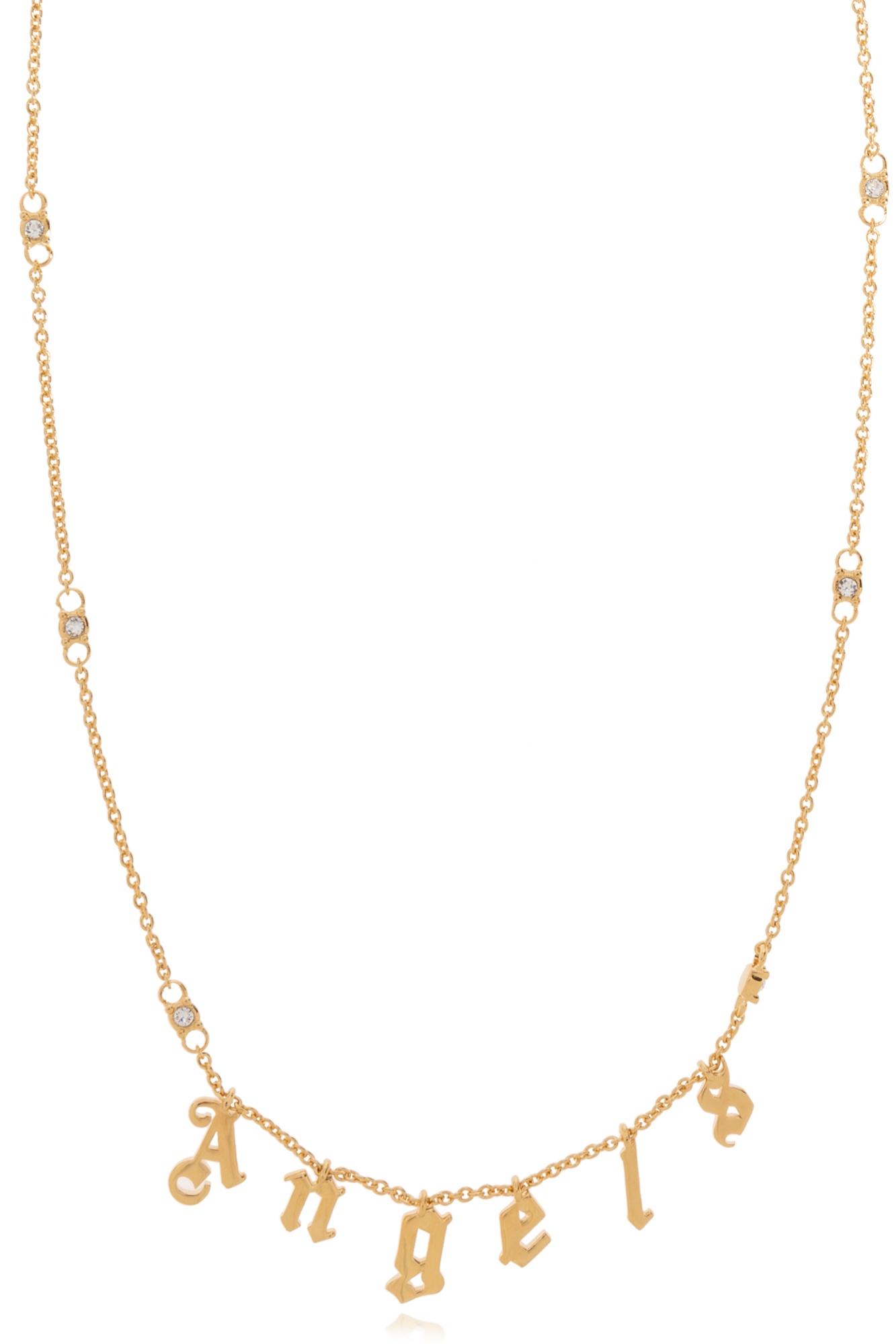 Palm Angels Rhinestone Angels Necklace In Yellow