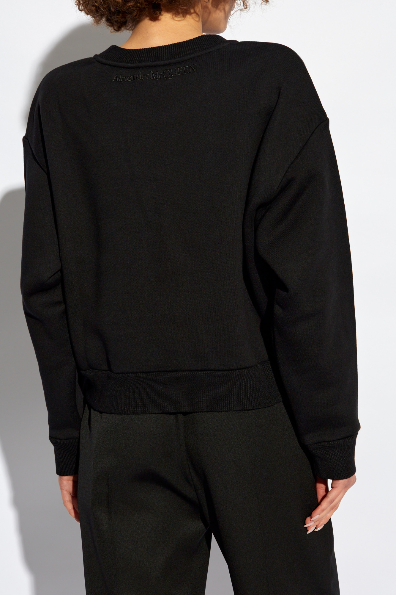 Alexander Mcqueen Woman Black Sweatshirts In Black